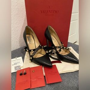 Authentic Valentino Garavani Rockstud Ankle Strap Heel